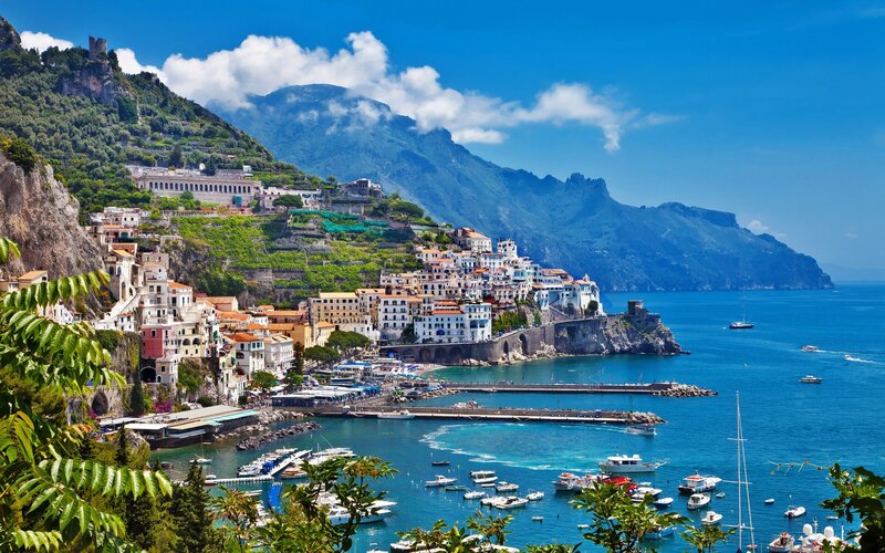 Coastal town on a sunny day