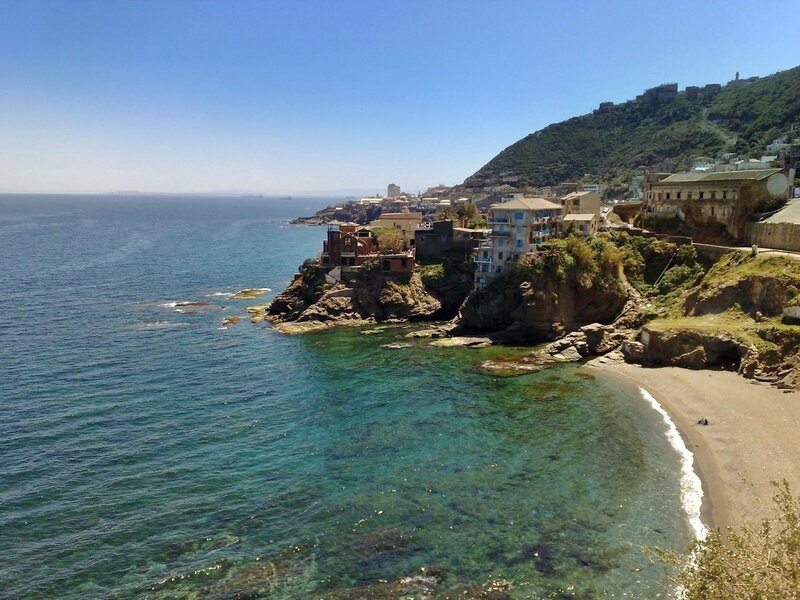 Coastal town on a sunny day