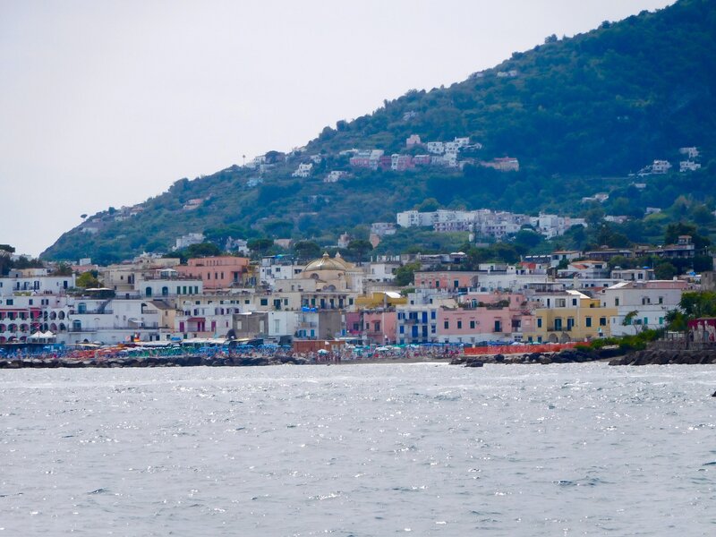 Coastal Town on Hillside — Blue, Calm