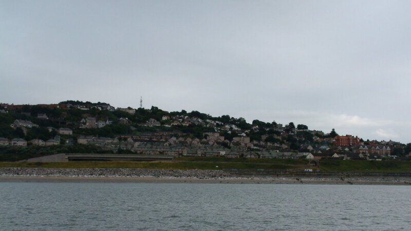 Coastal Town on Hillside — Gray
