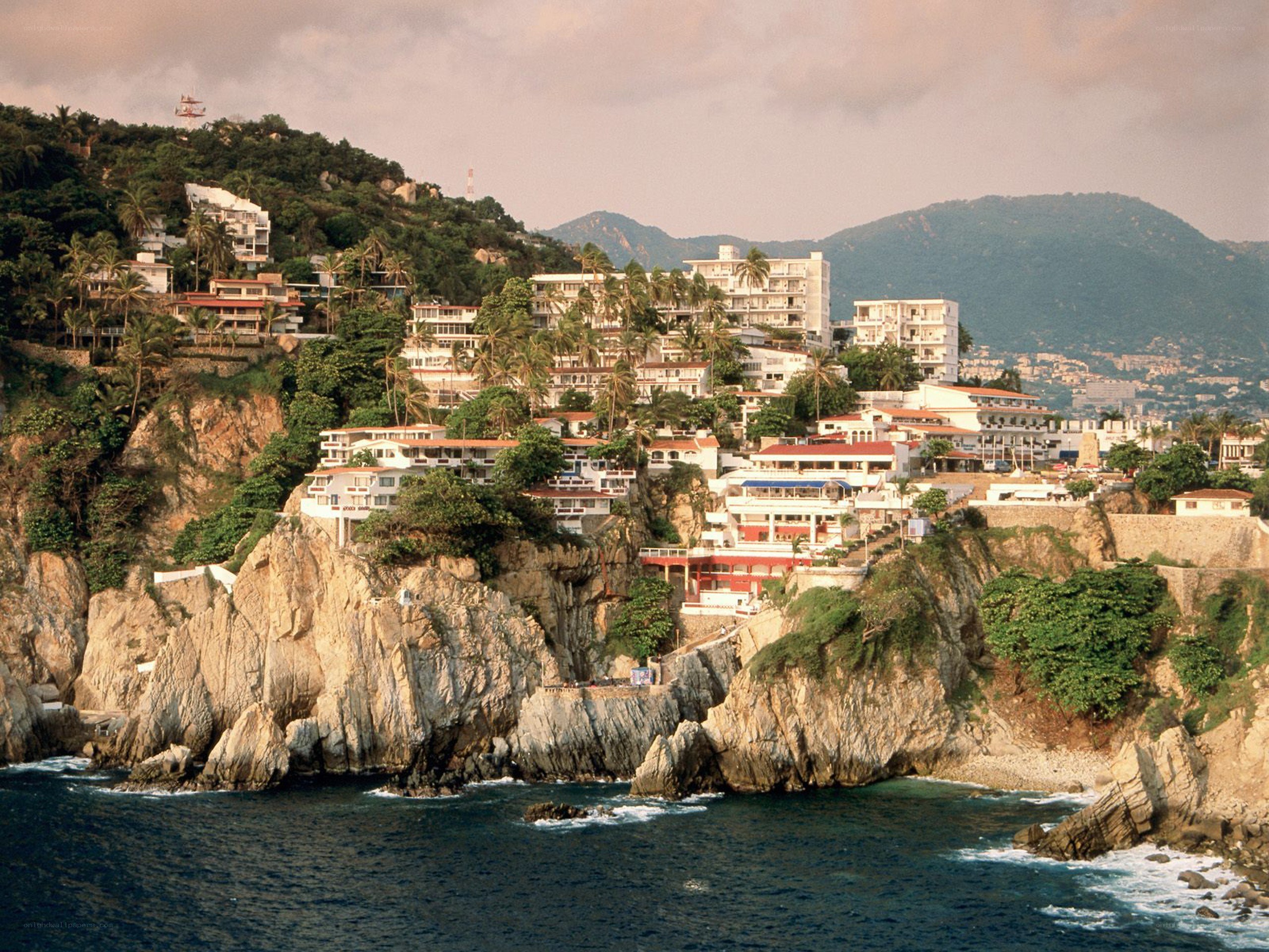 coastal town on rocky cliffs
