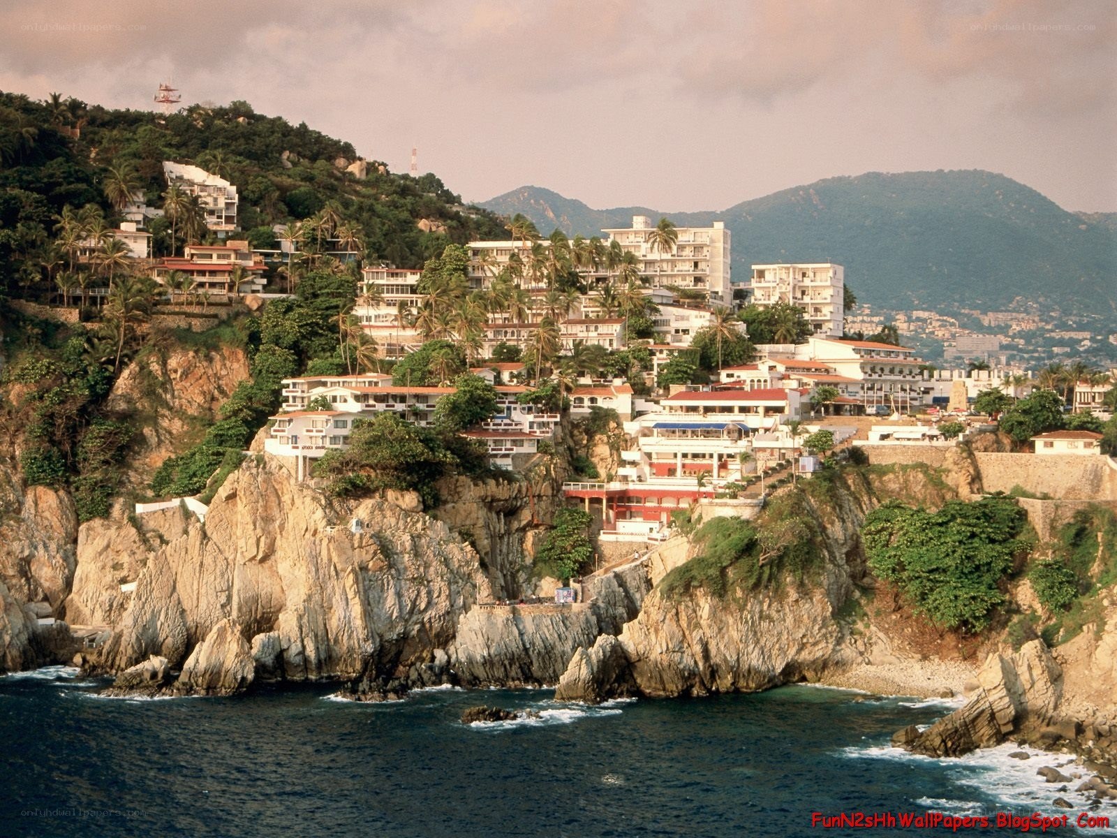 coastal town on rocky cliffs