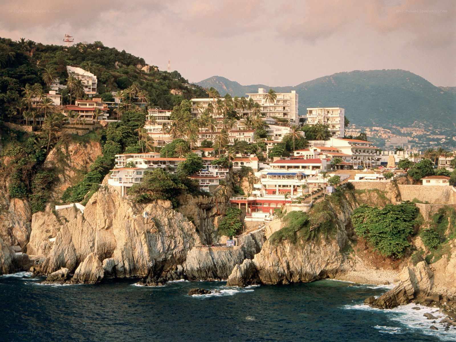 coastal town on rocky cliffs