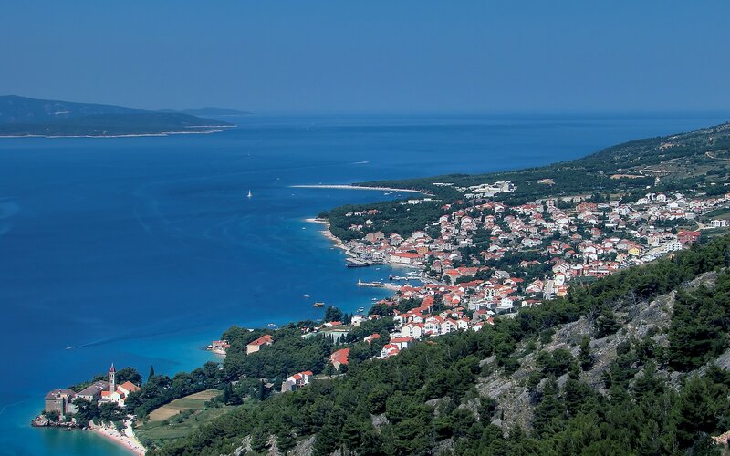 Coastal town overlooking the sea