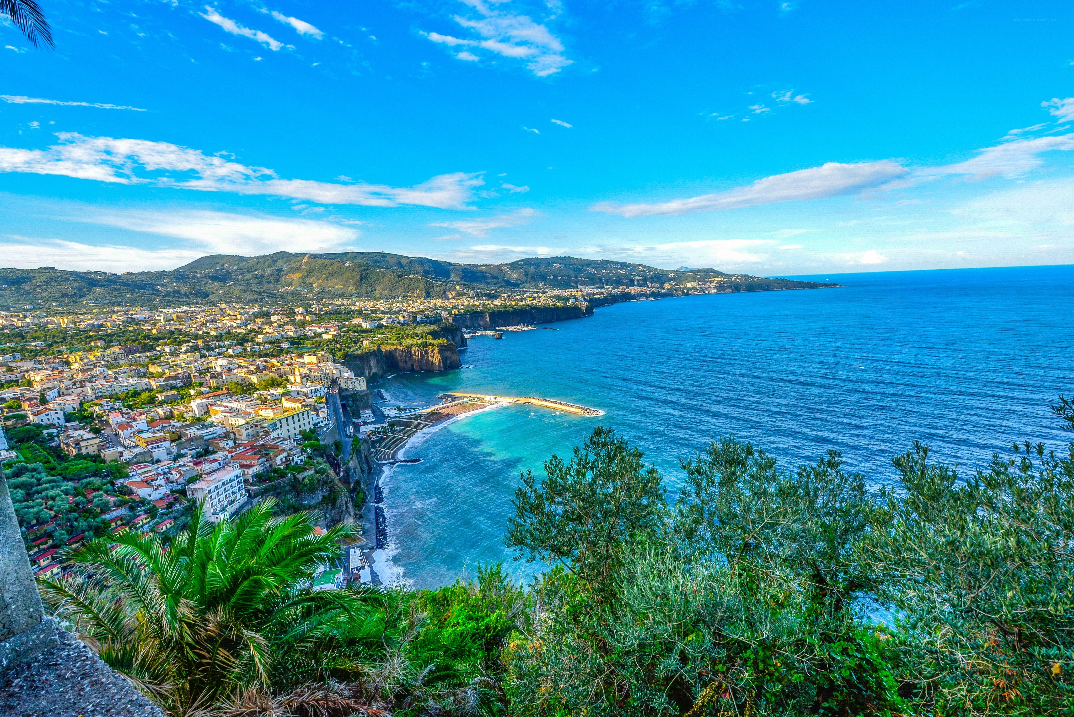 Coastal town overlooking the sea