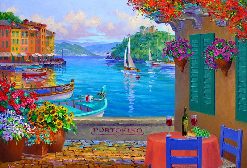 Coastal Town Scene