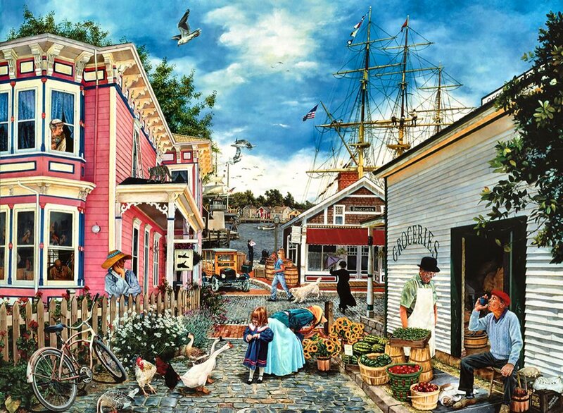 Coastal Town Street Scene