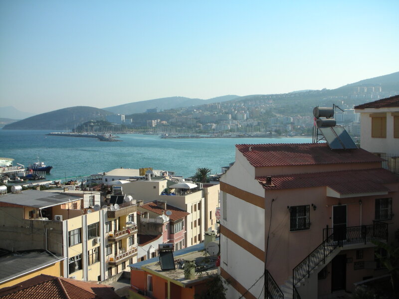 Coastal Town View — Blue