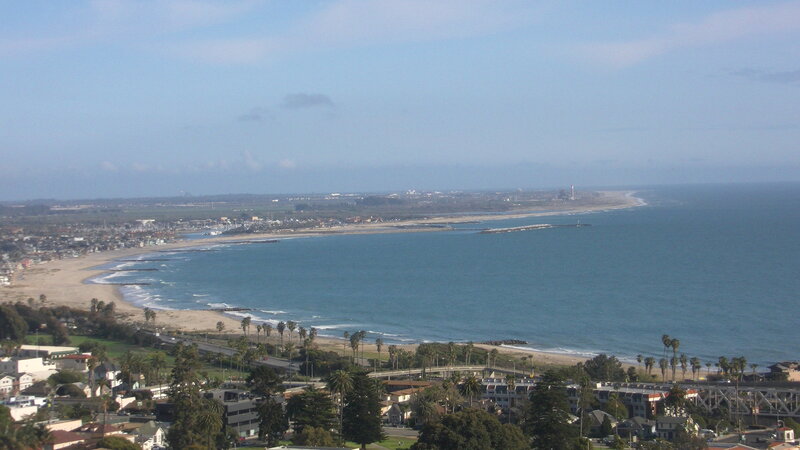 Coastal Town with Beach — Blue, Calm