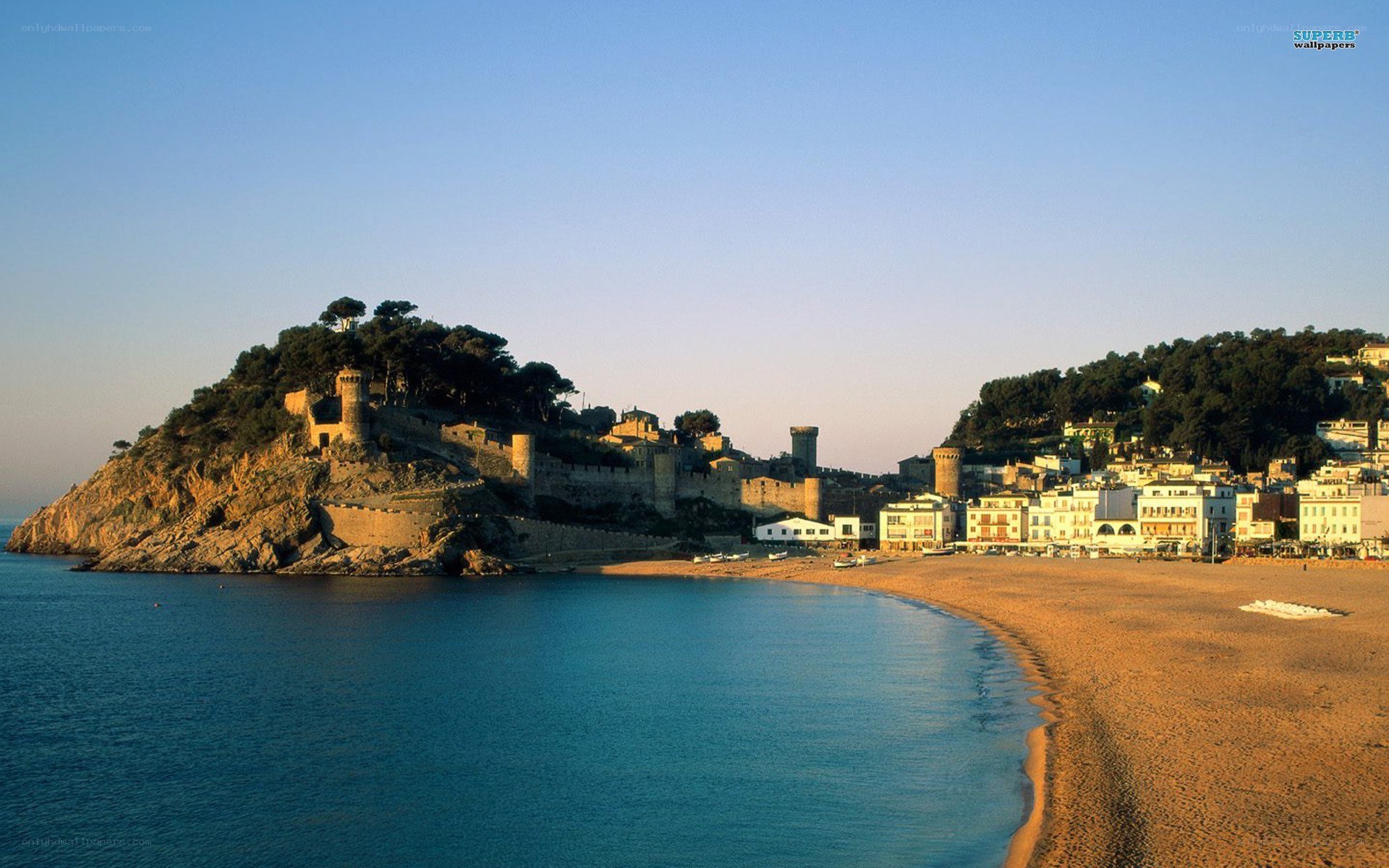 coastal town with castle