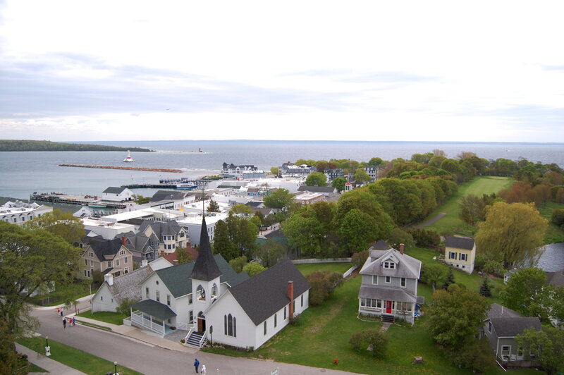Coastal Town with Church — Green