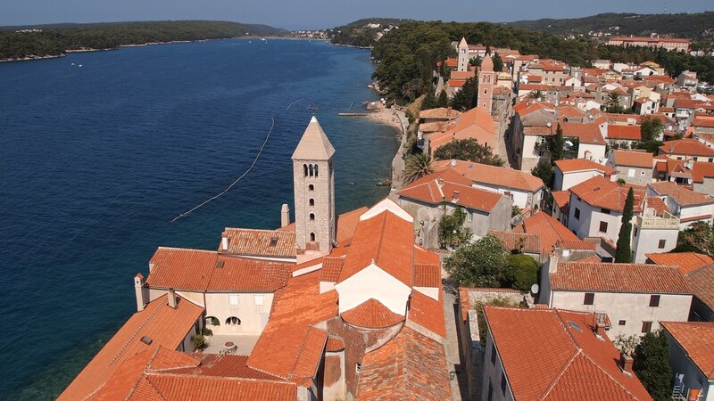 Coastal Town with Church — Orange