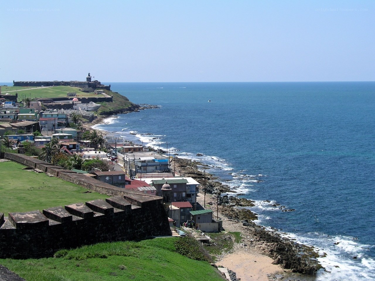 coastal town with fort