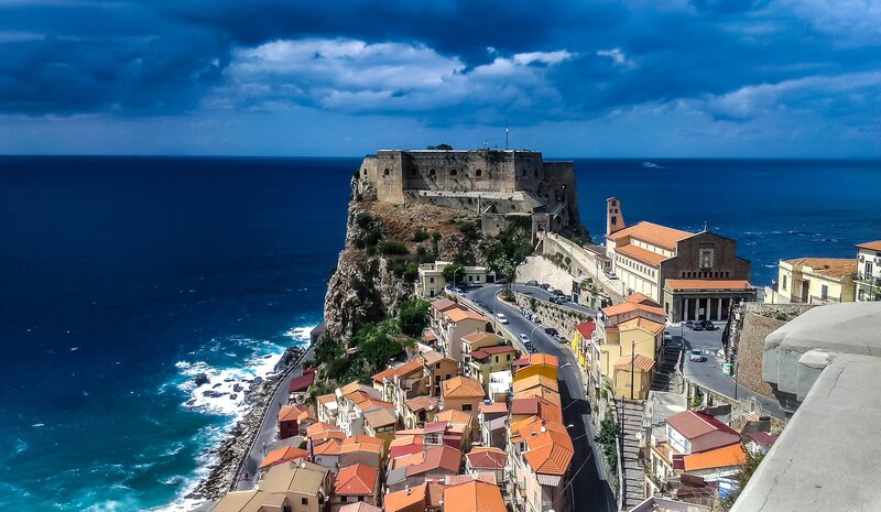 Coastal Town with Fortress