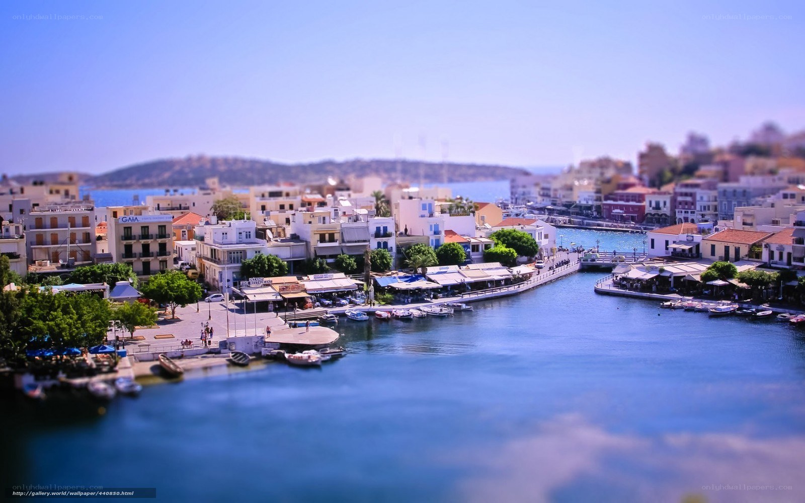Coastal town with harbor