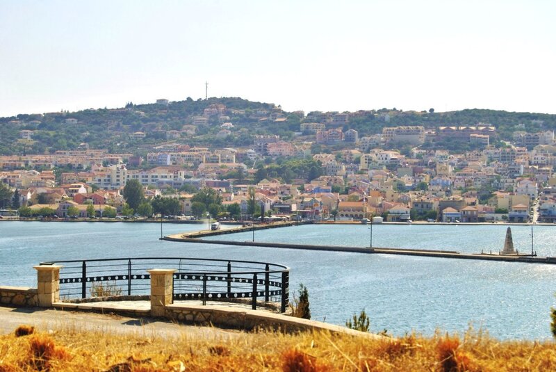 coastal town with harbor