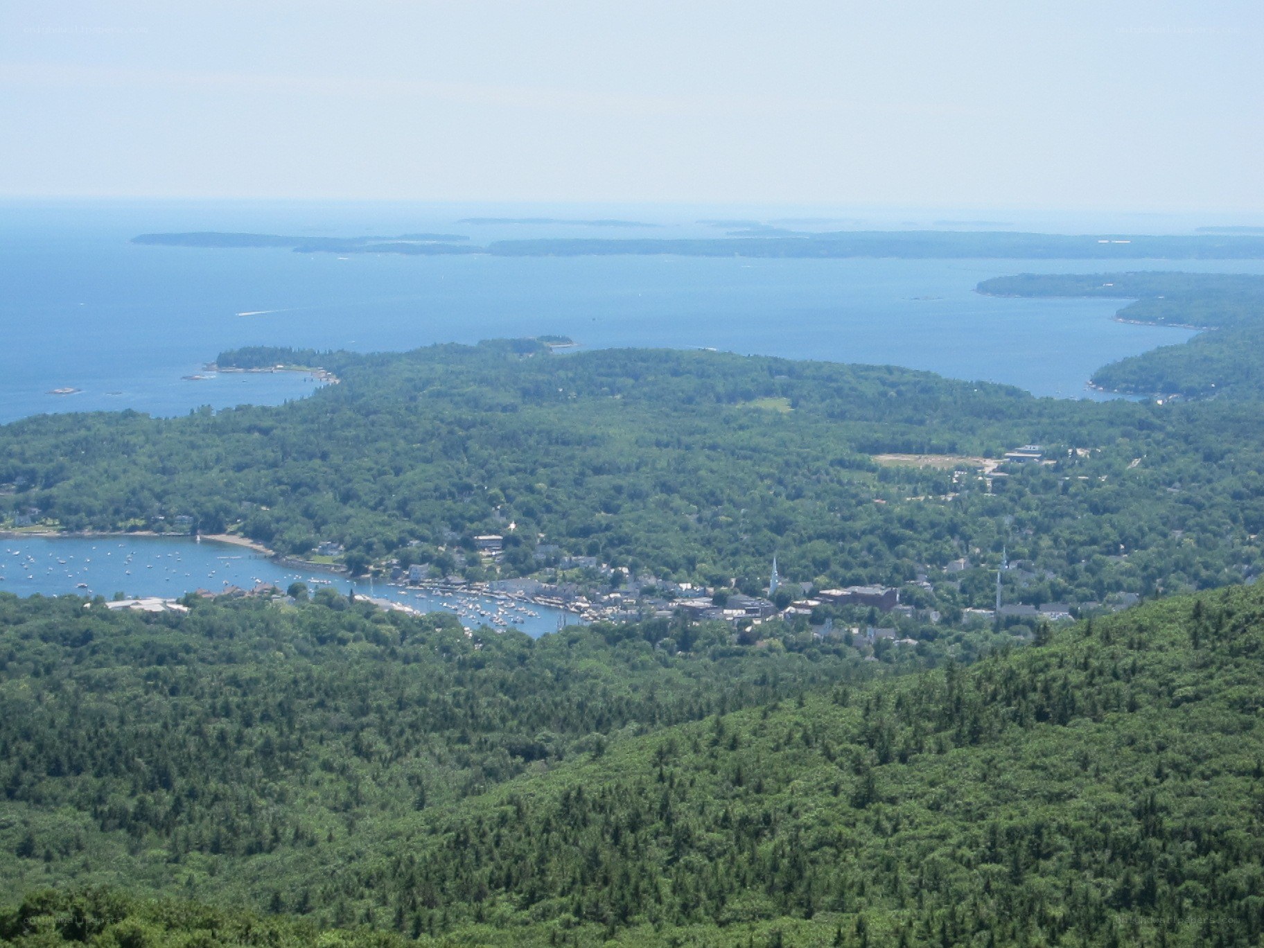 coastal town with harbor view