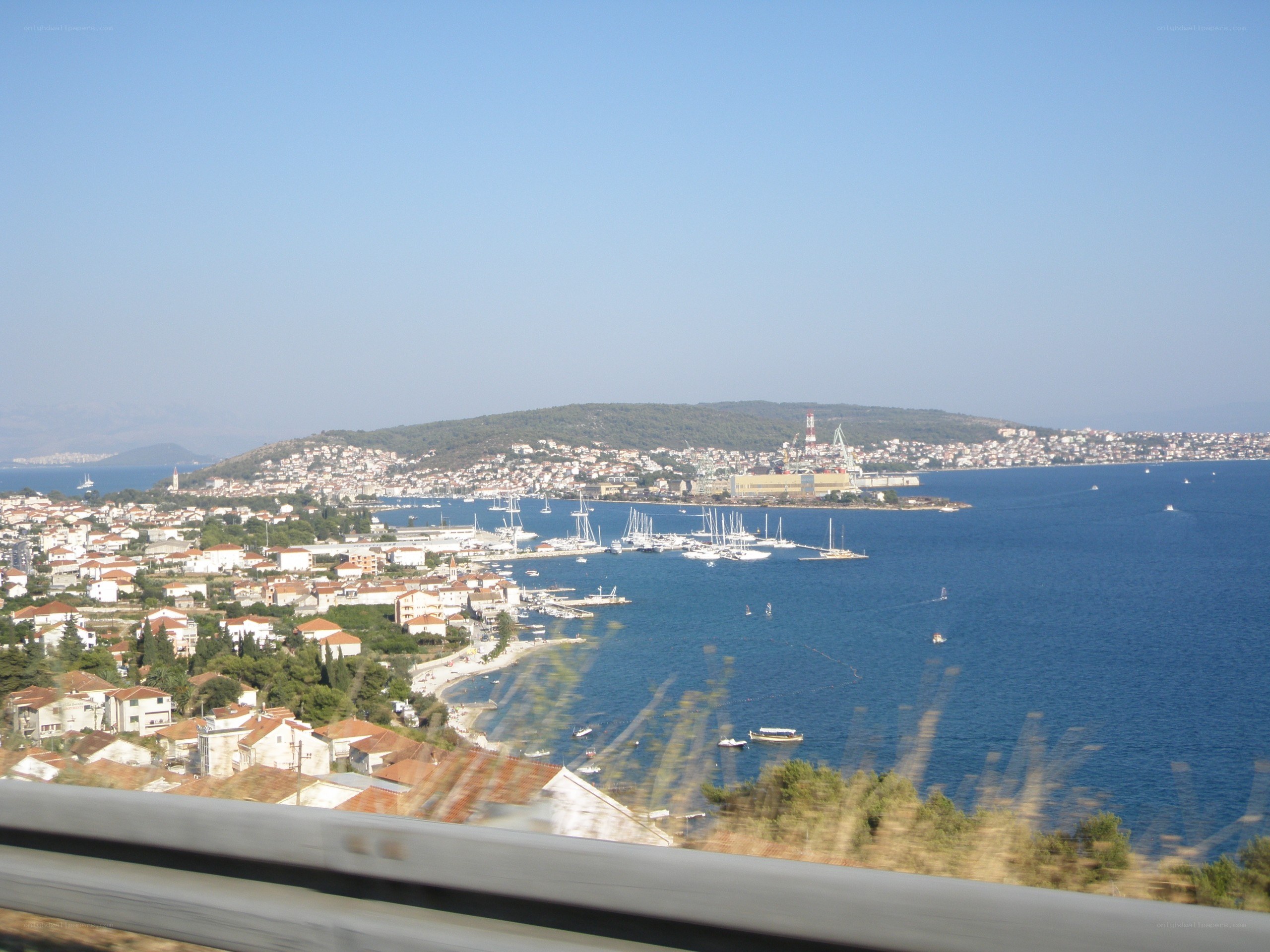 coastal town with harbor view