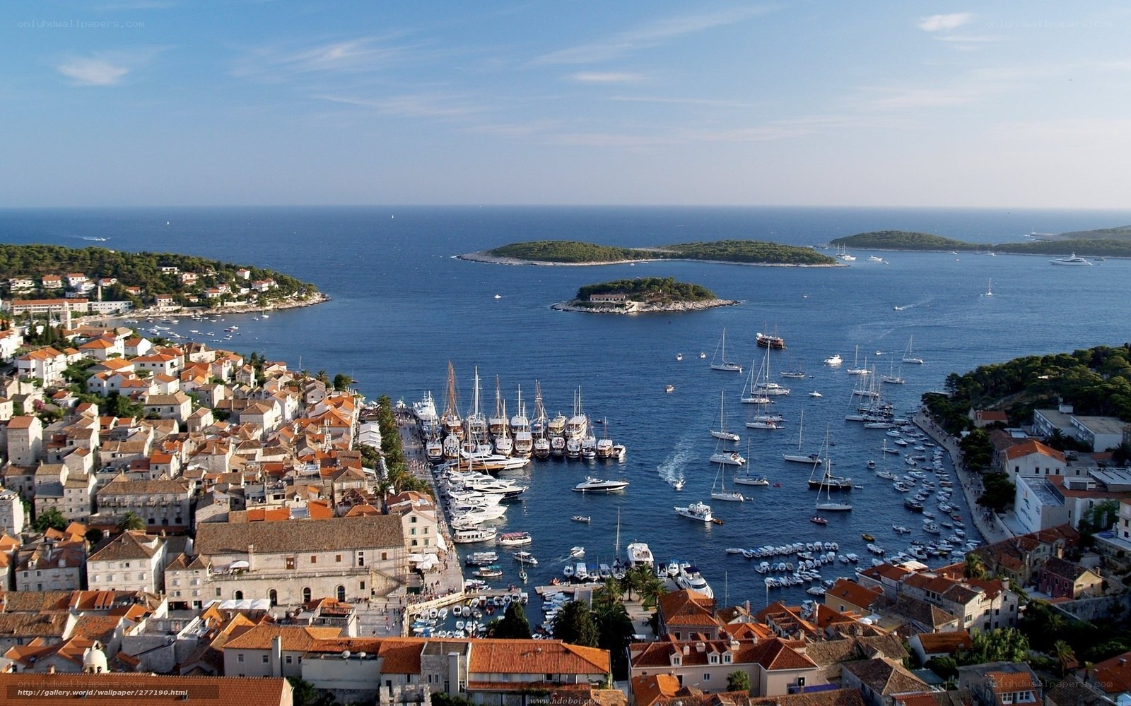 coastal town with harbor