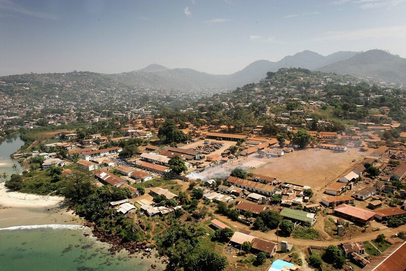 Coastal Town with Hills
