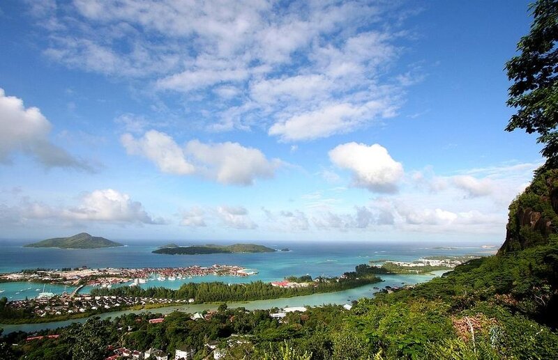 Coastal Town with Islands — Blue