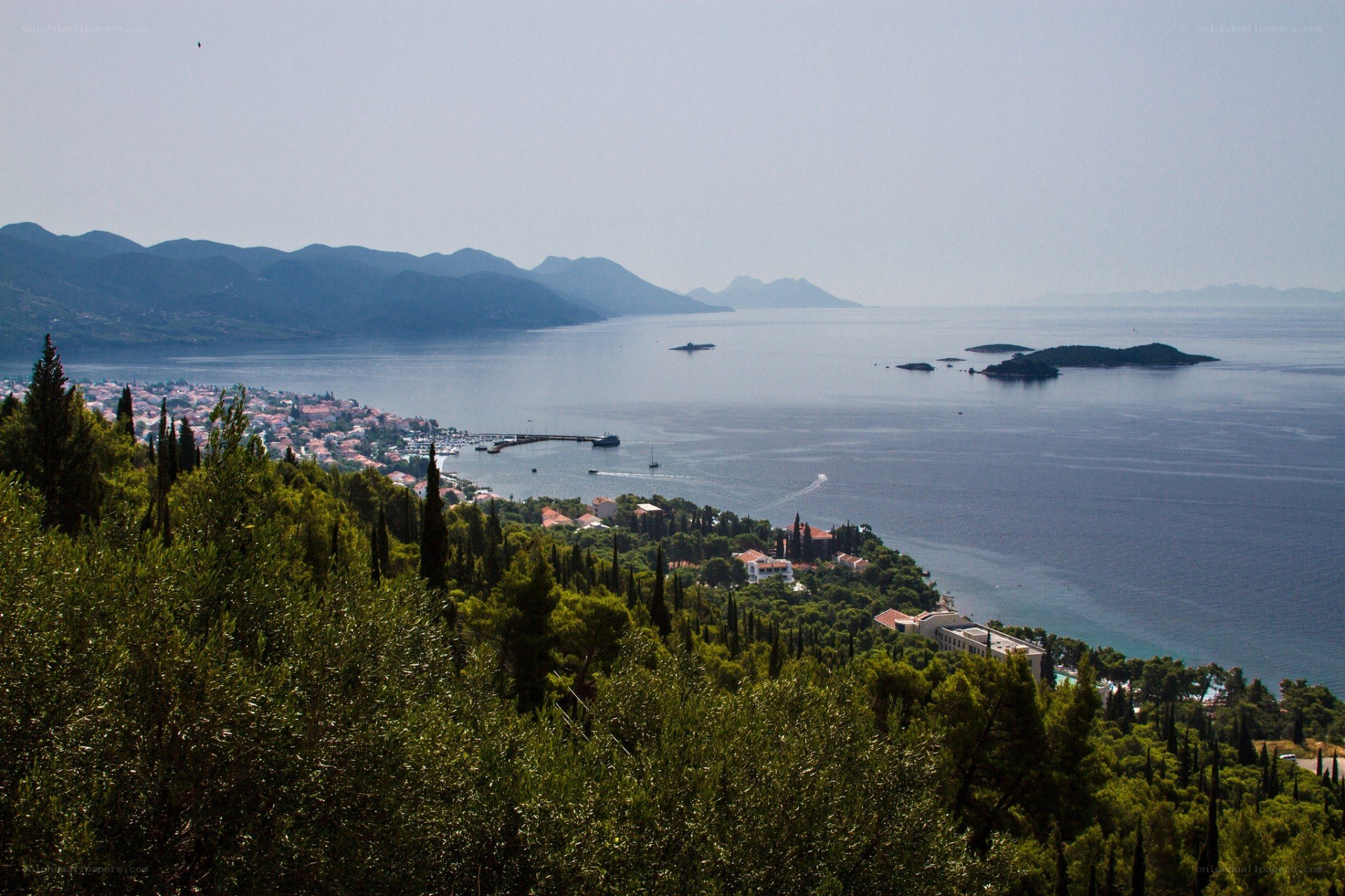 coastal town with islands