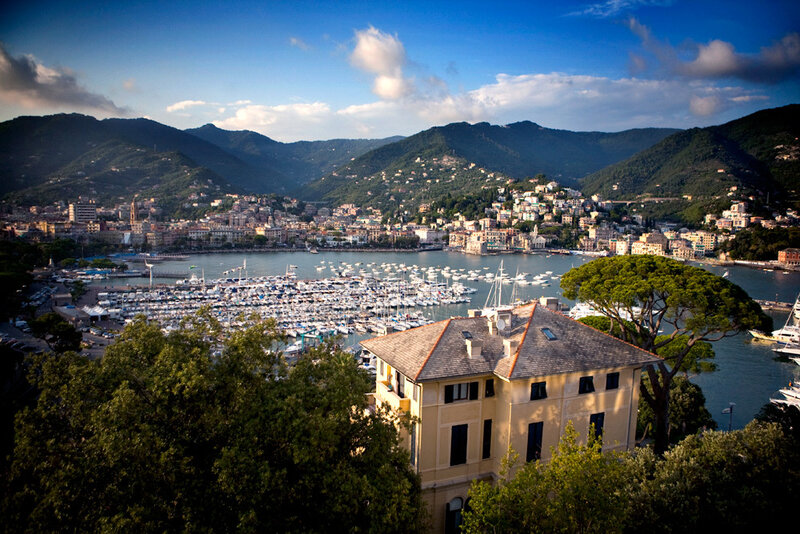 Coastal town with marina