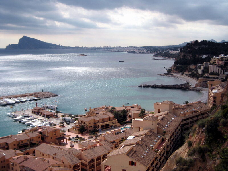 Coastal Town with Marina — Blue