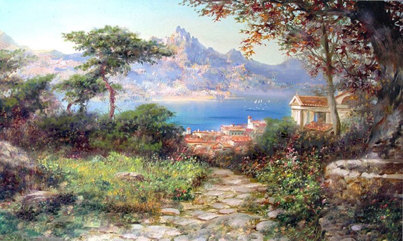 Coastal Town with Path