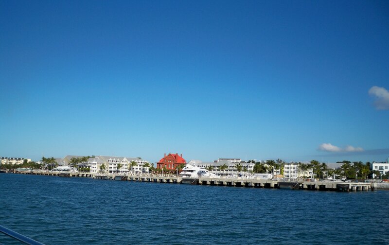Coastal Town with Red Building