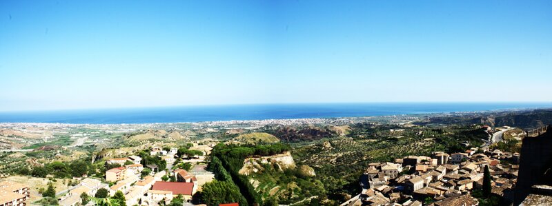 coastal town with sea view