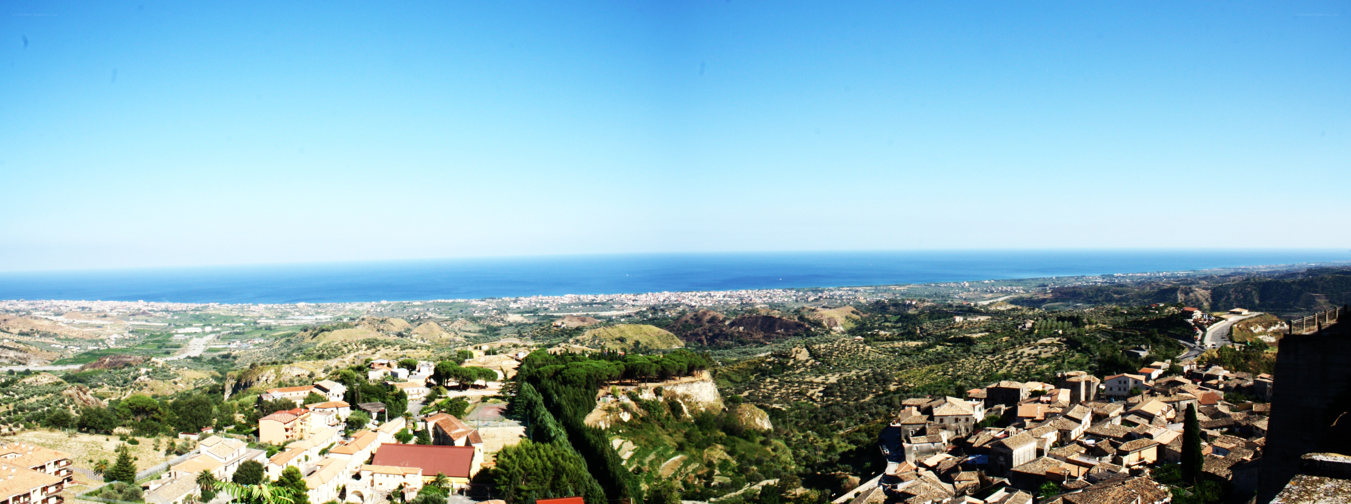 coastal town with sea view