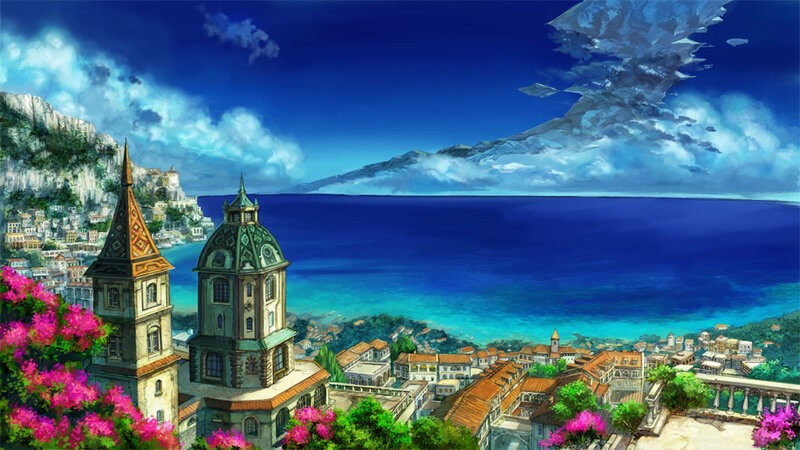 Coastal Town with Towers