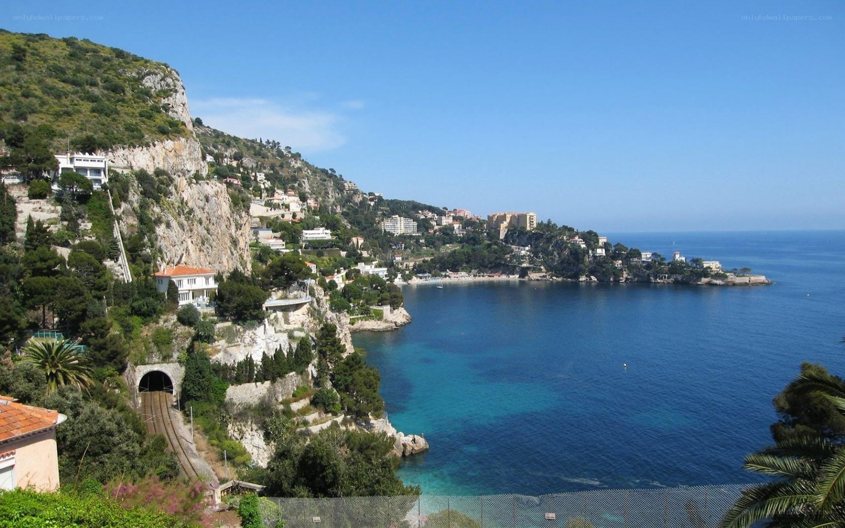coastal town with train tunnel