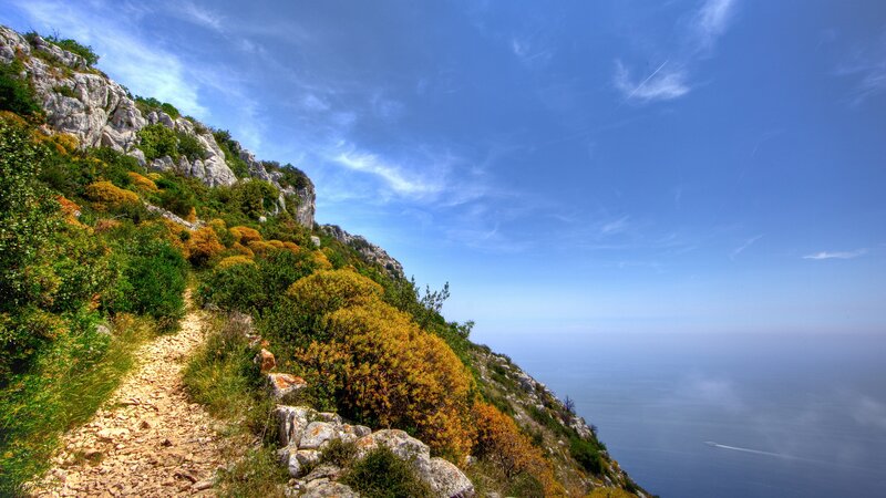 Coastal Trail on Cliff — Blue