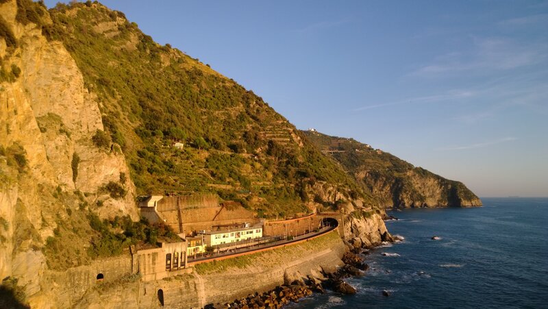 Coastal Train on Cliff