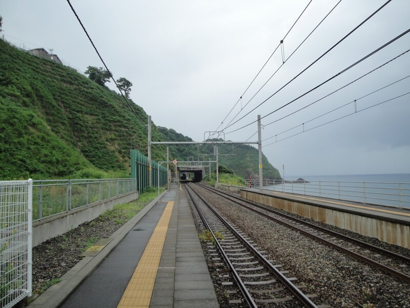 coastal train station with tunnel