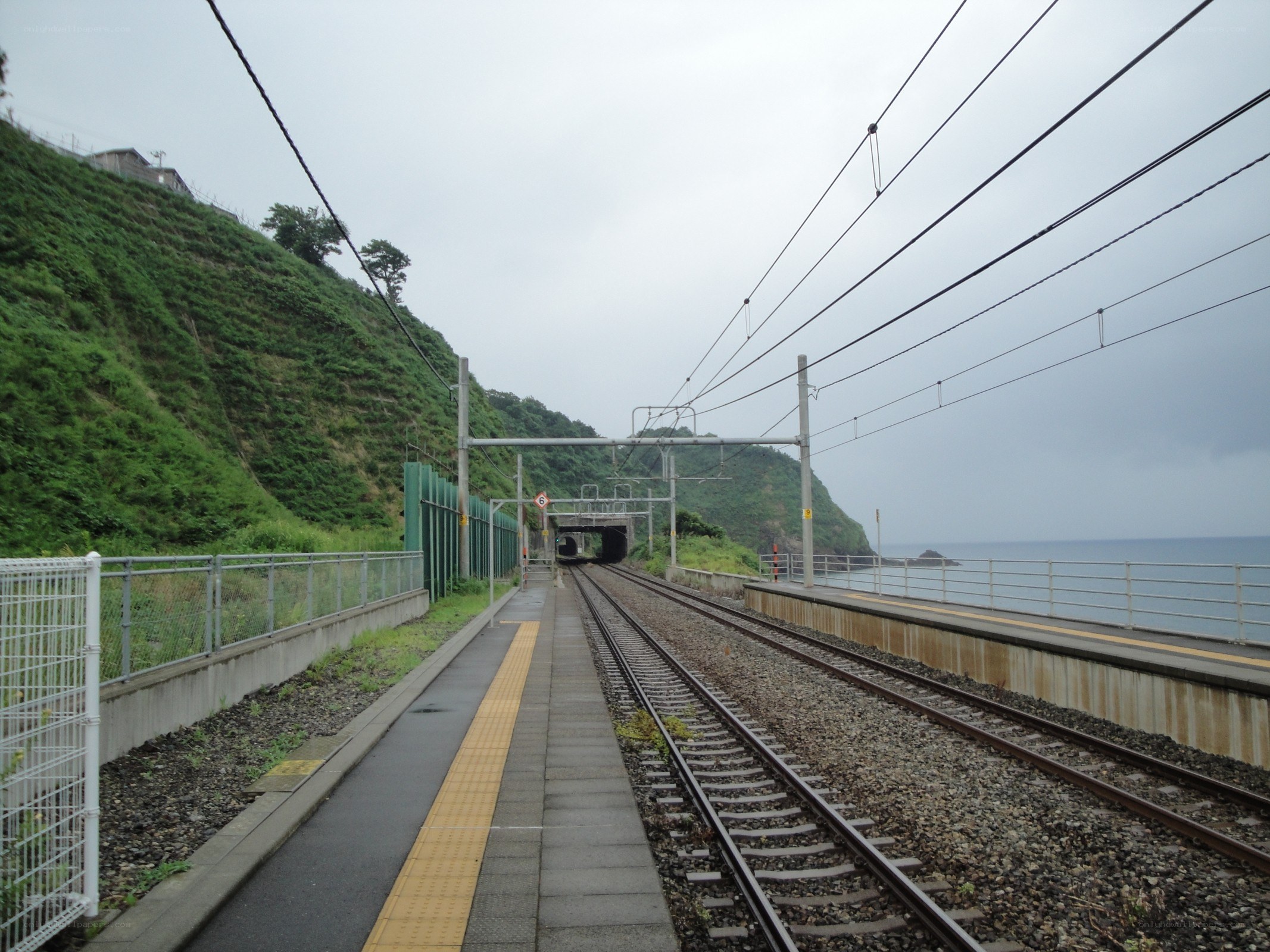 coastal train station with tunnel