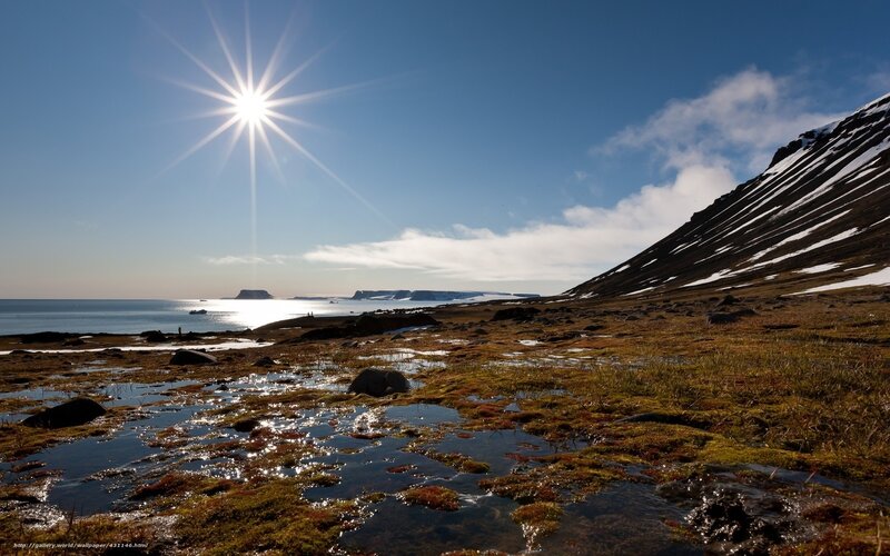 Coastal Tundra Landscape — Blue, Serene
