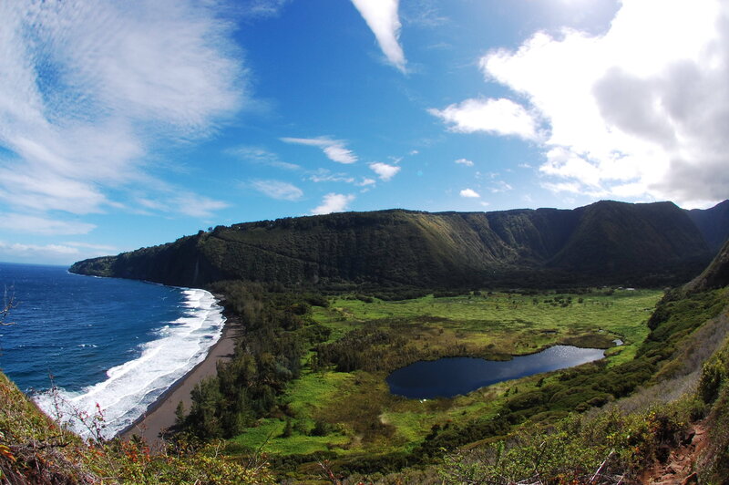 coastal valley with lagoon