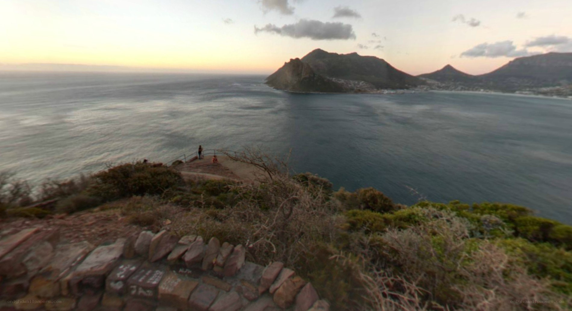 coastal view at sunset