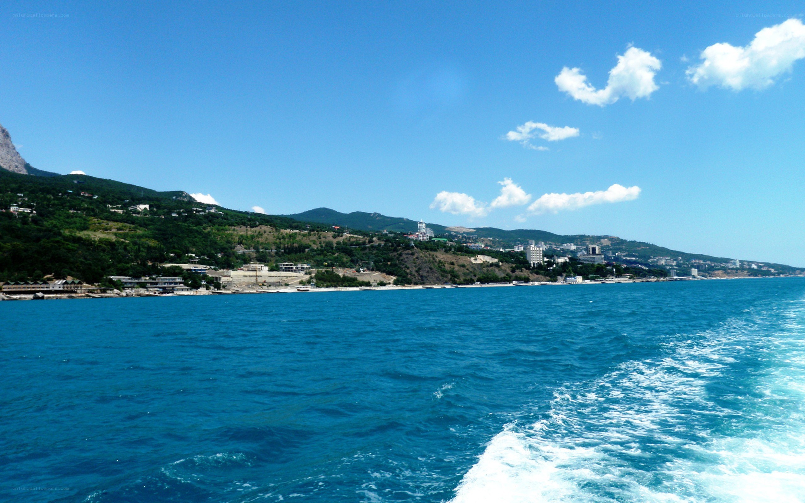 coastal view from a boat