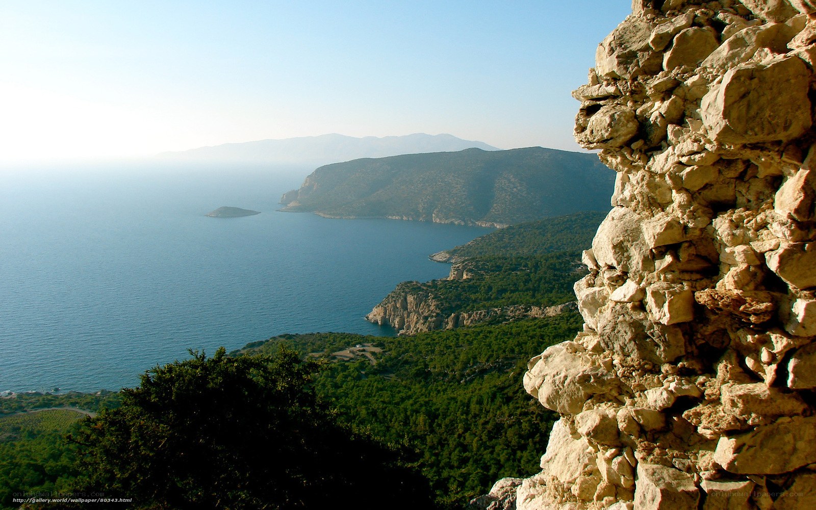 coastal view from ancient ruins