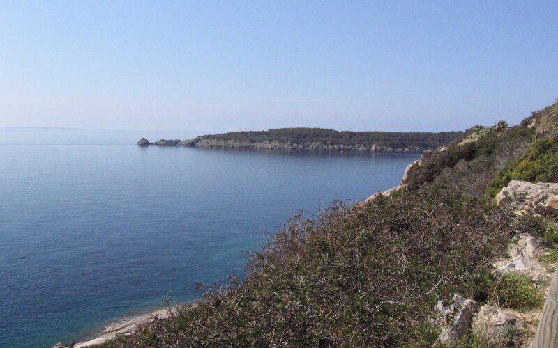 coastal view of rocky island