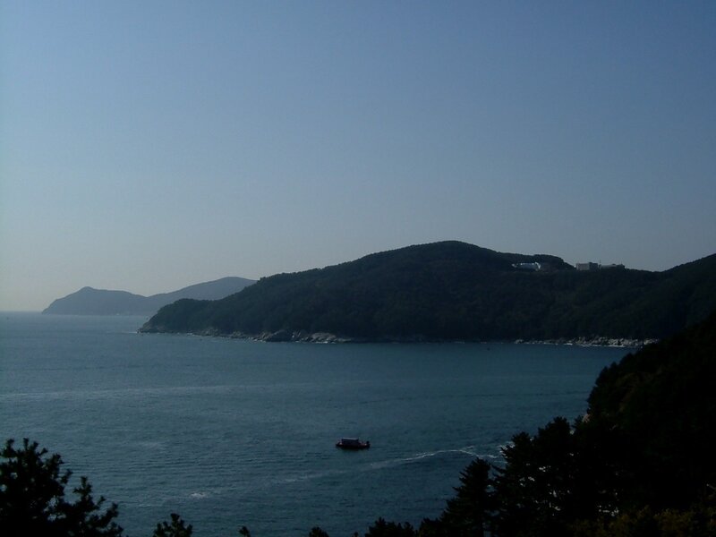 coastal view with boat