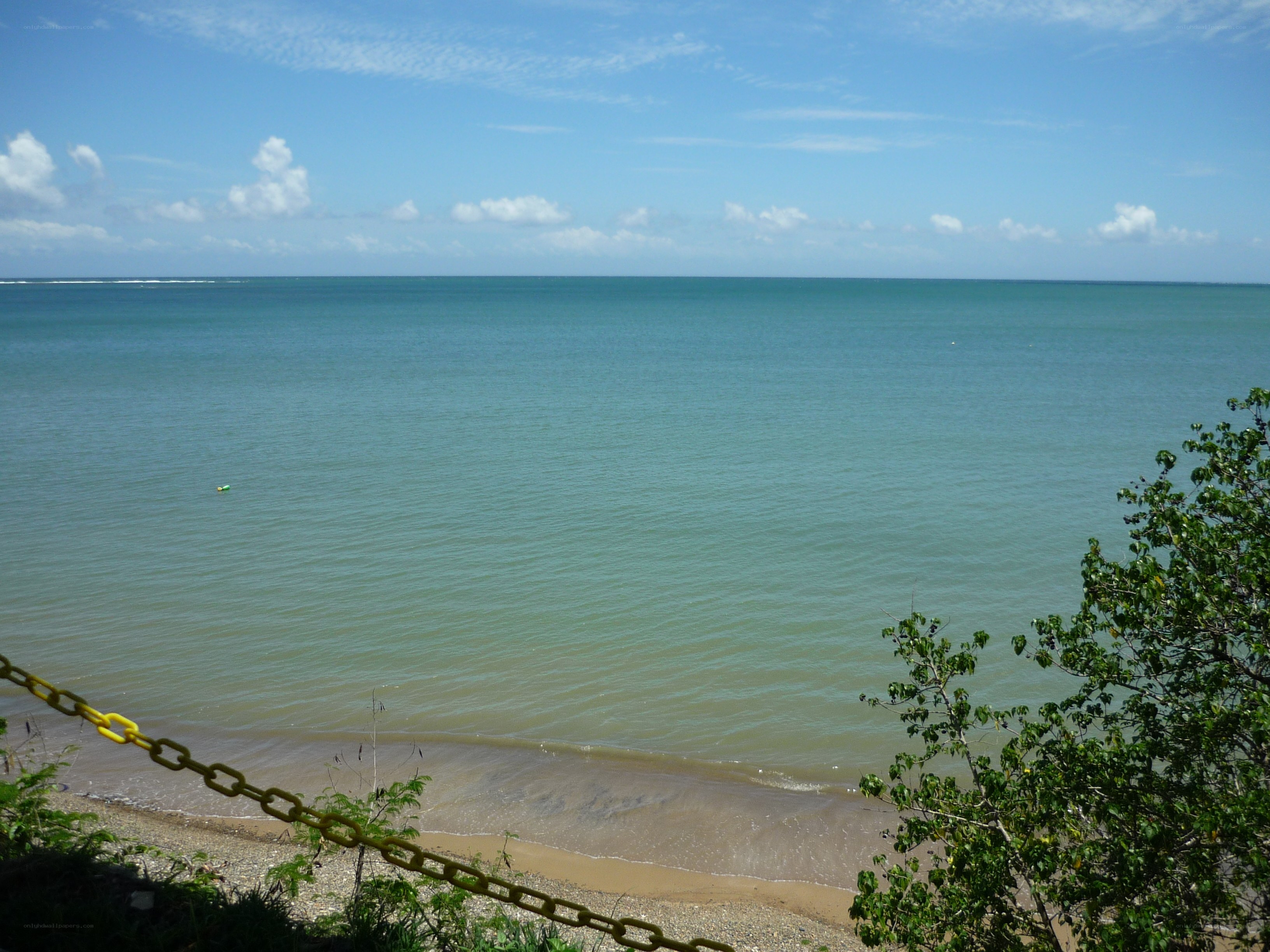 coastal view with chain barrier