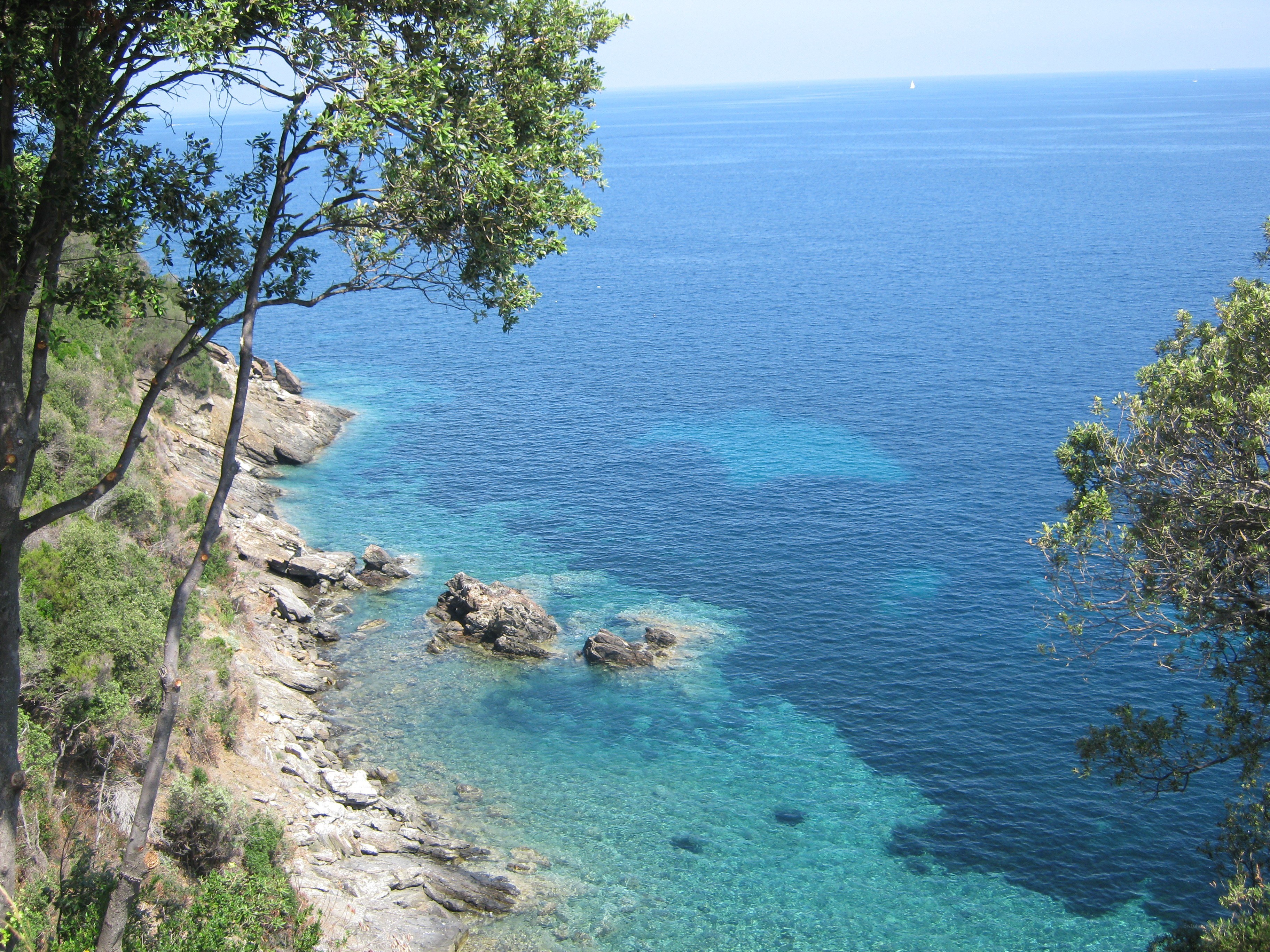 coastal view with clear blue water