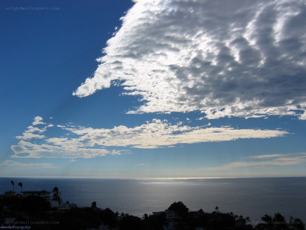 coastal view with clouds
