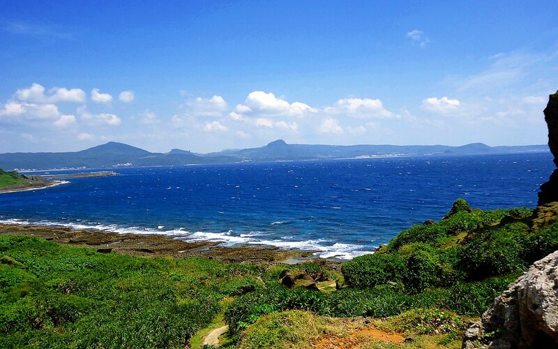 coastal view with distant islands