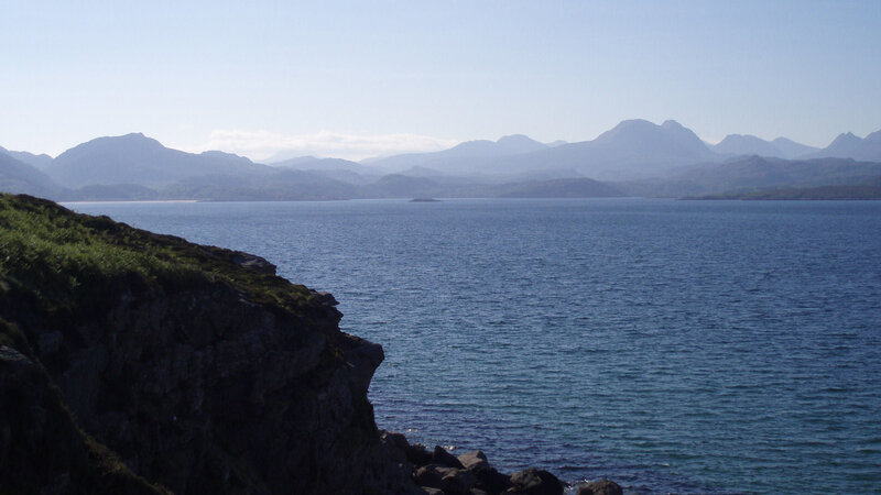 coastal view with mountains